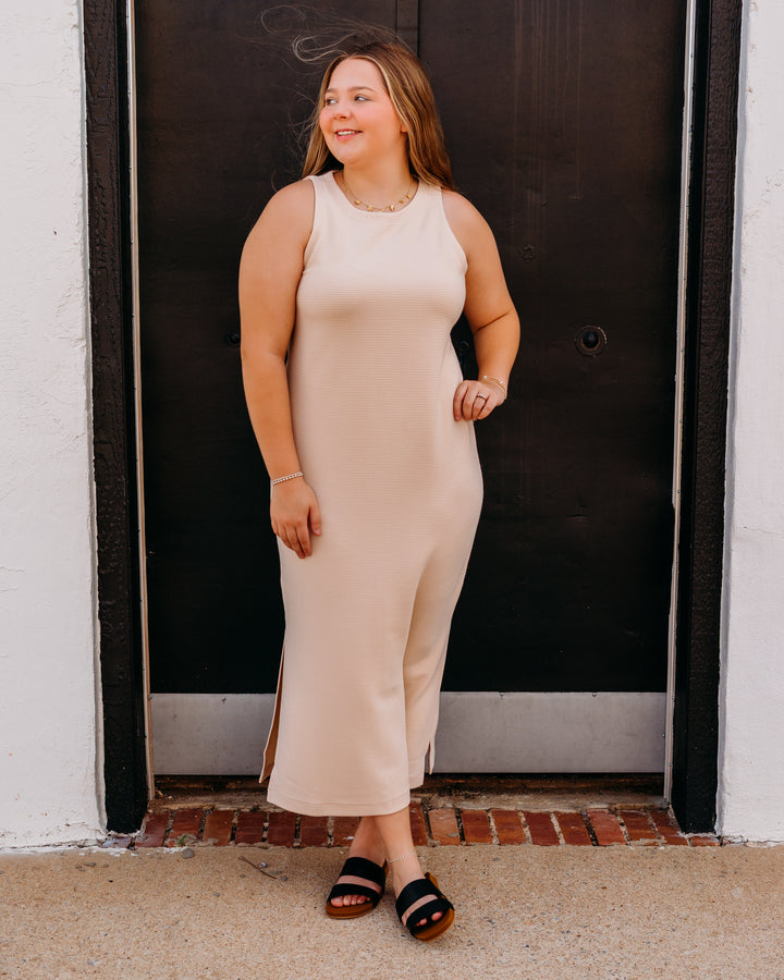 Spanx: Airessentials French Rib Maxi Tank Dress in Toasted Coconut (22244R)