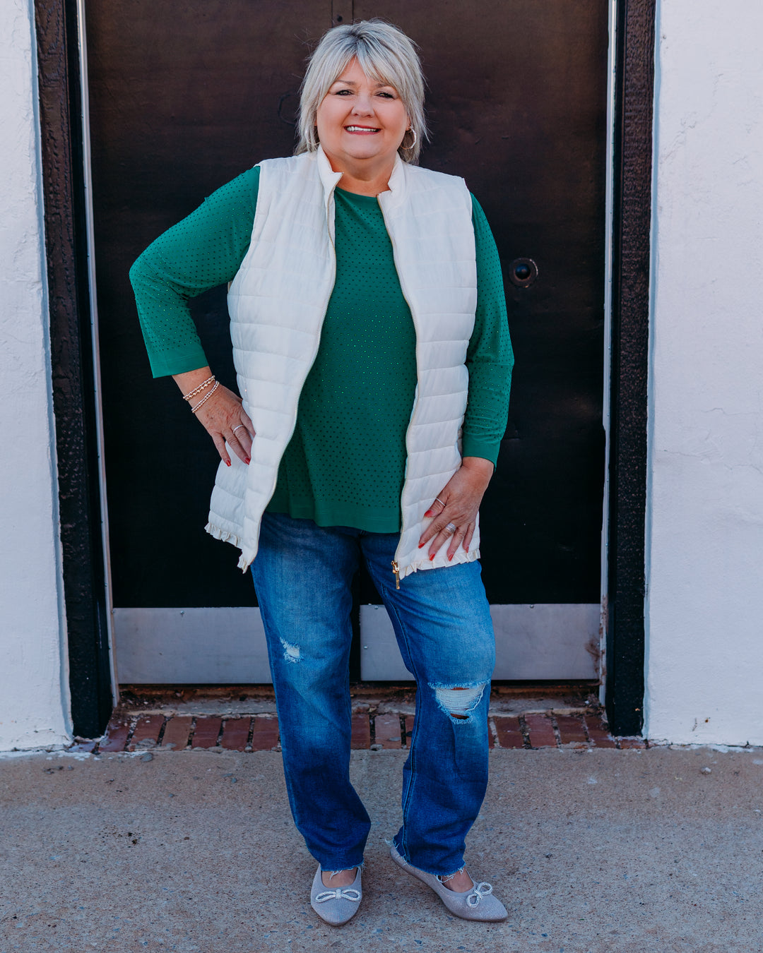 Multiples: (Merry & Bright) Evergreen Heatseal Knit Top M45602TM