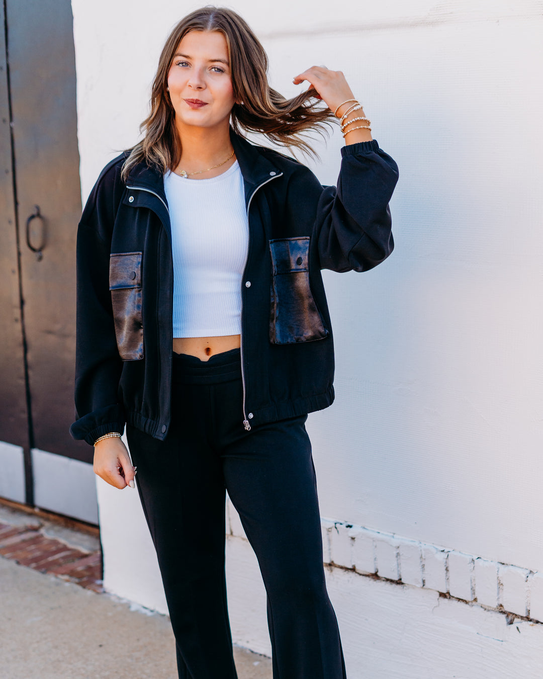 Esqualo: Black Modal Athletic Pant (05506)