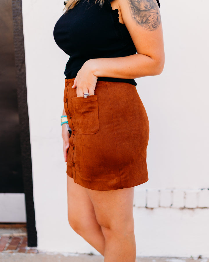 Dear John: Quinn Jean Skirt in Chocolate