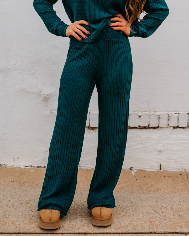 Z Supply: Dawn Smocked Rib Pant in Mistletoe