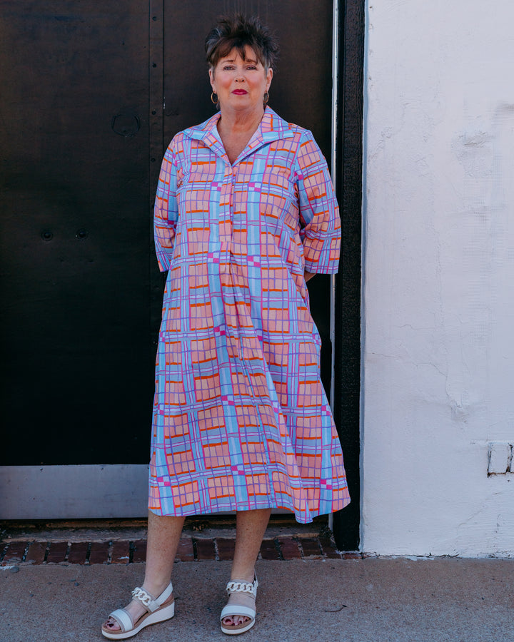 Uncle Frank: Plaid Midi Swing Dress (74657)