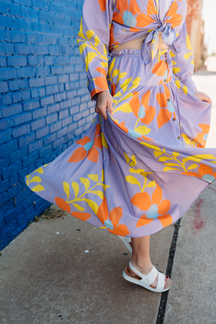 Ivy Jane: Large Floral Swing Skirt 550015