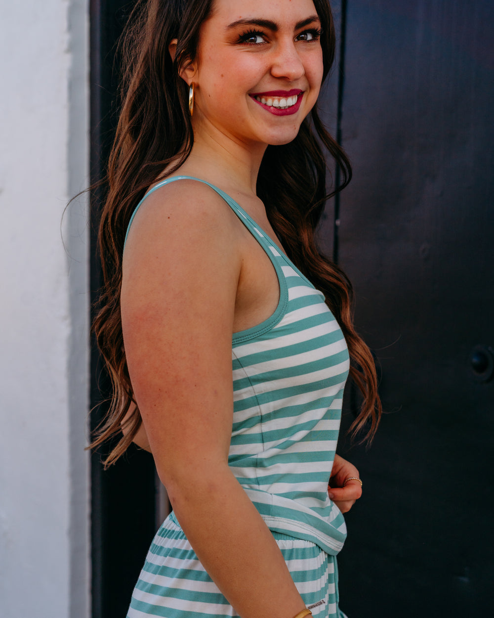 Z Supply: Kiera Stripe Tank in Crystal Green (ZLT261267) - The Vogue Boutique