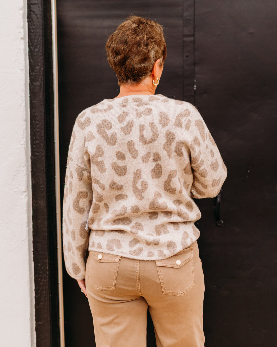 Tribal: Long Sleeve Crew Neck Sweater in Sandstone/Sequins