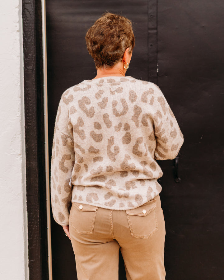 Tribal: Long Sleeve Crew Neck Sweater in Sandstone/Sequins