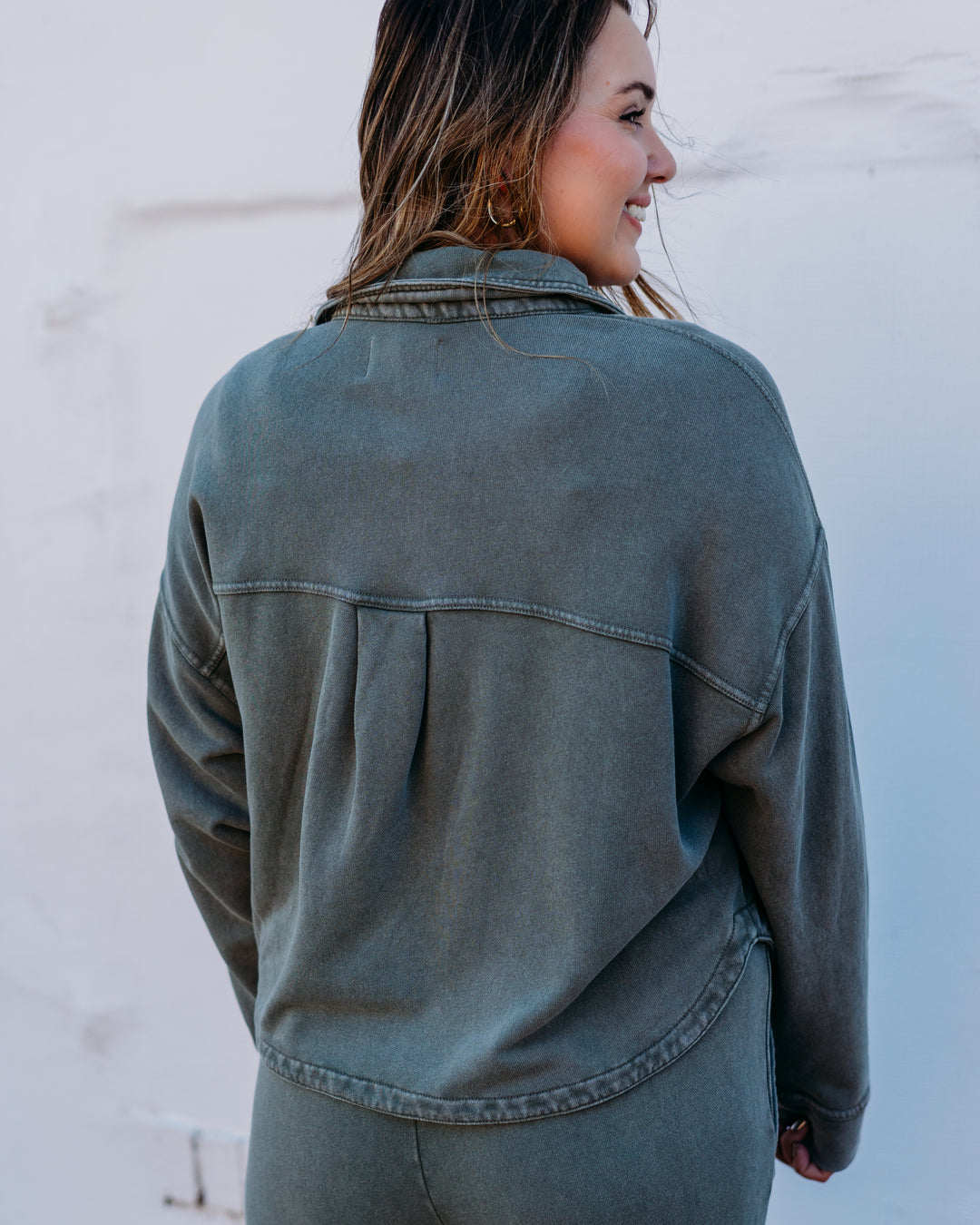 Z Supply: All Day Cropped Knit Jacket in Hunter Green