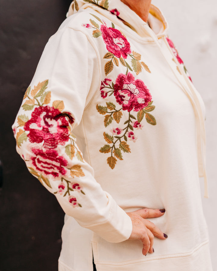 Johnny Was:  Mehdi Hooded Sweatshirt in Shell