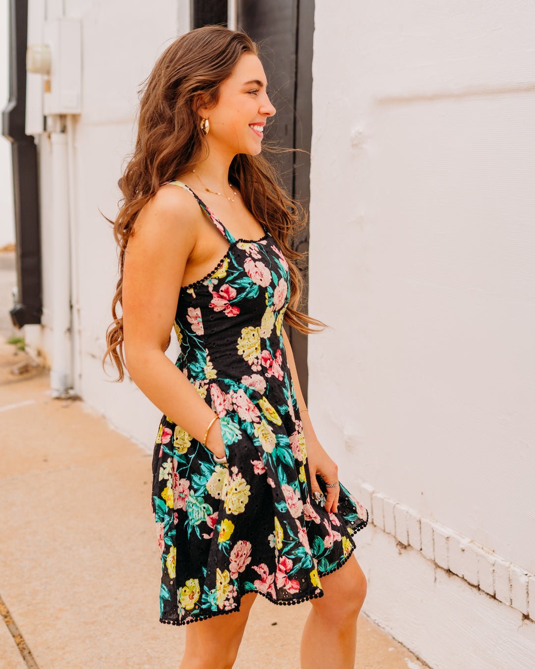 Steve Madden: Olympia Dress in BLK DITSY FLORAL (SB14095) - The Vogue Boutique
