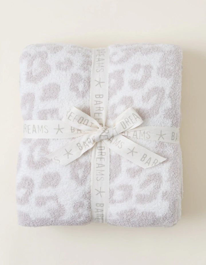Barefoot Dreams: Cozychic BITW Adult Throw Leopard in Cream-Stone