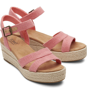 TOMS: Audrey Wedge in Shell Pink Metallic Line