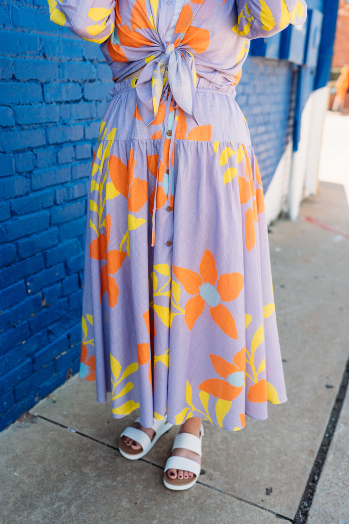 Ivy Jane: Large Floral Swing Skirt 550015