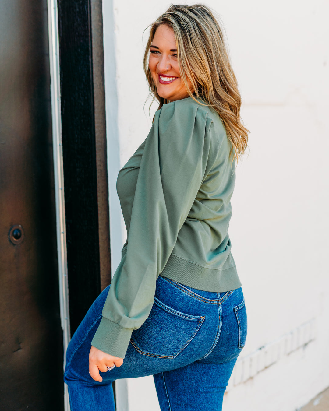 Another Love: Sammi Sweatshirt in Slate Green