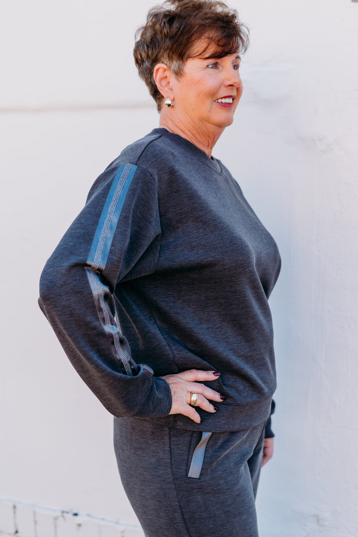 Esqualo: Dark Grey Modal with Rhinestone trim (05504)