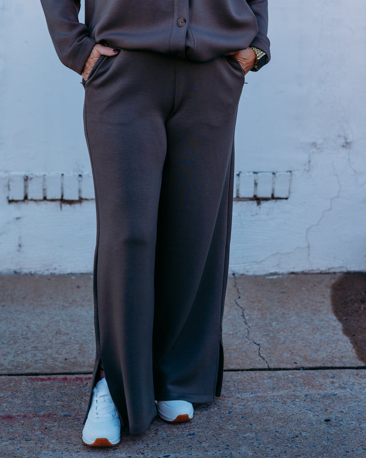 Spanx: Airessentials Smooth Front Wide Leg Pant in Mineral