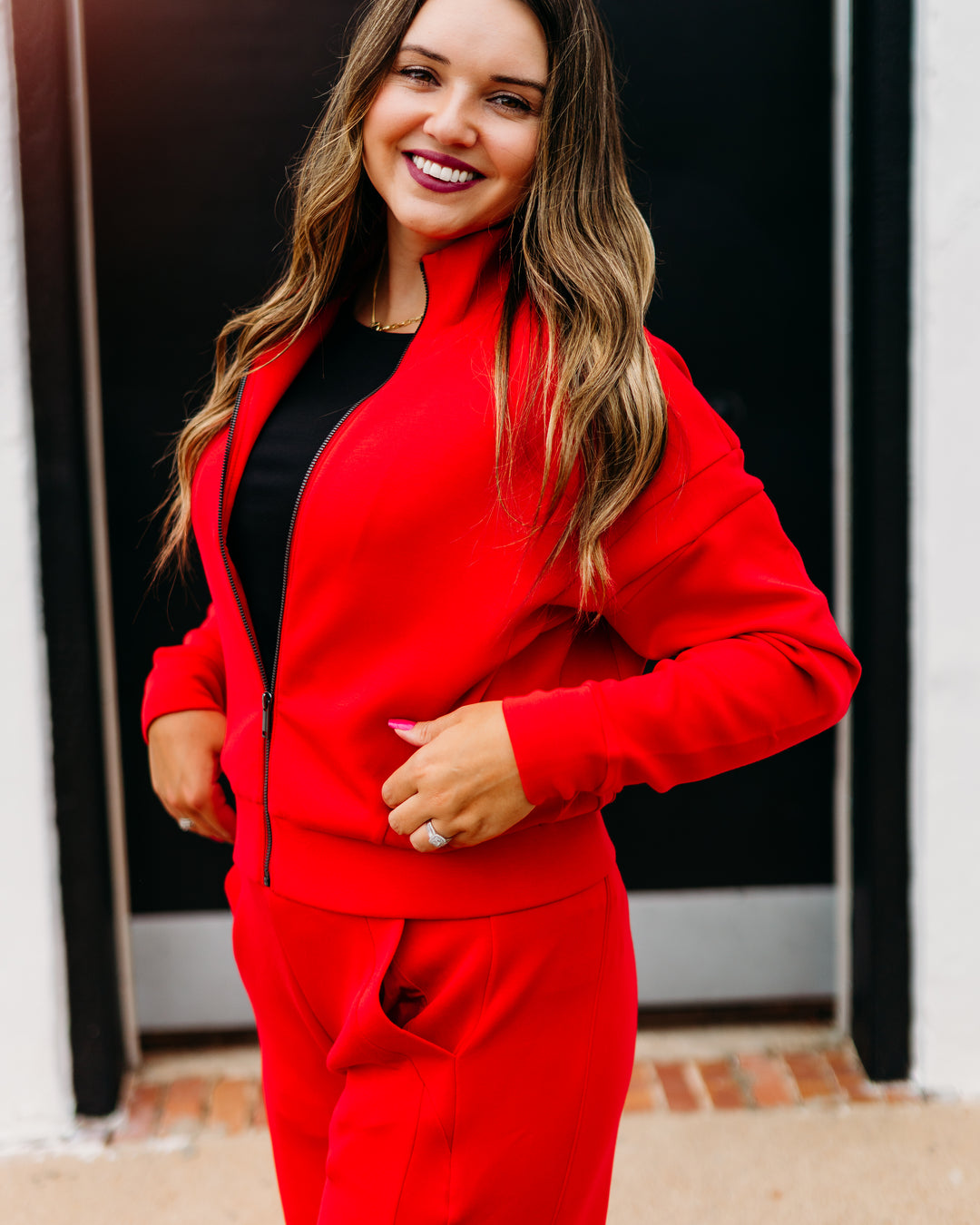 Spanx: Airessentials Track Jacket in Spanx Red 21642R