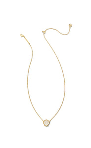Kendra Scott: Brynne Shell Short Pendant Necklace in Gold Ivory Mother of Pearl