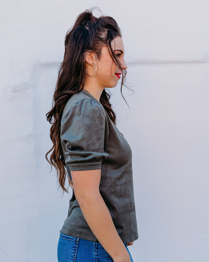 Another Love: Kalia Blouse in Slate Green