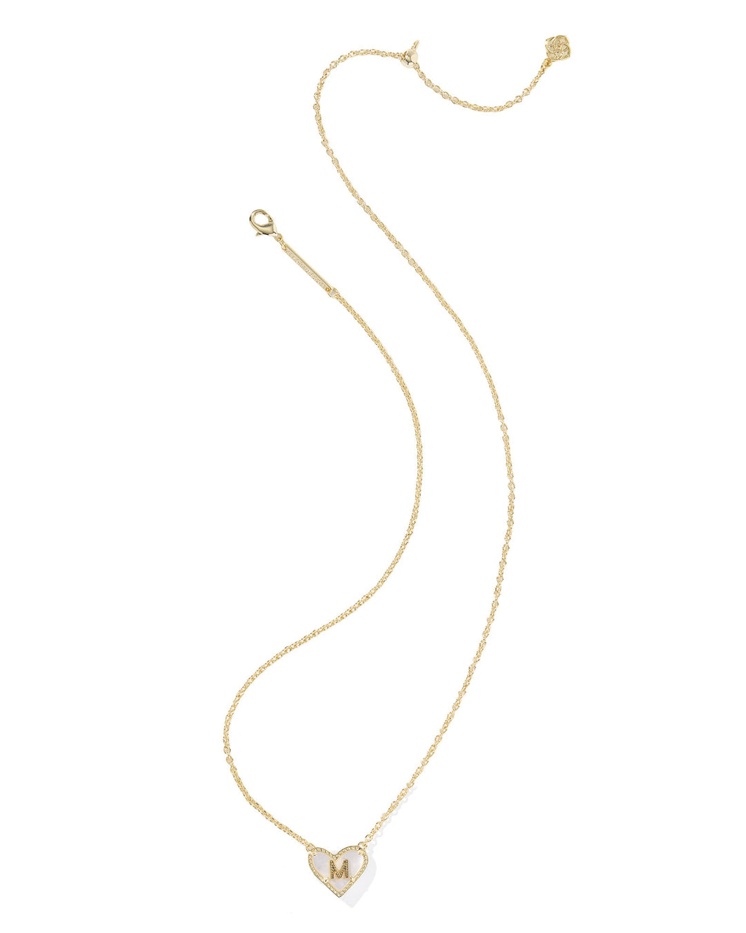 Kendra Scott: Heart Letter M Short Pendant Necklace