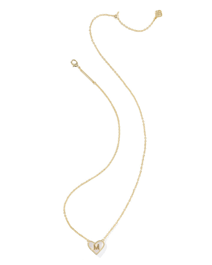 Kendra Scott: Heart Letter M Short Pendant Necklace