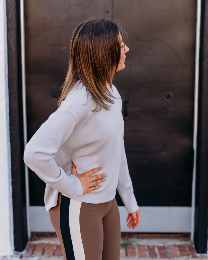 Spanx: Airessentials LS Side Slit Top in French Grey