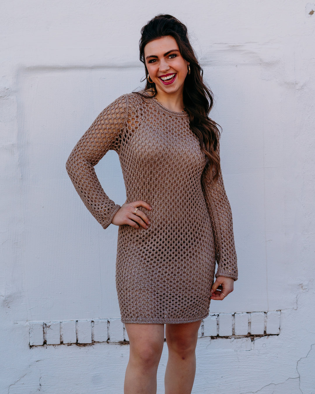Z Supply: Calabria Shimmer Crochet Dress in Campfire (ZD261133) - The Vogue Boutique