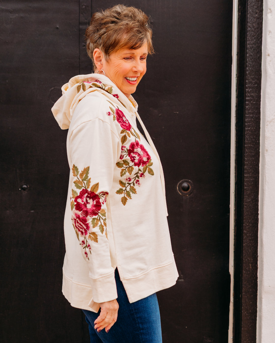 Johnny Was:  Mehdi Hooded Sweatshirt in Shell