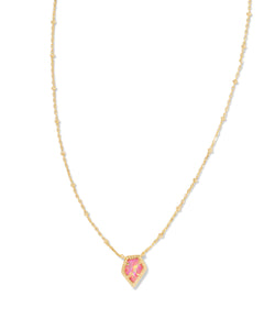 Kendra Scott: Framed Tess Satellite Necklace in Gold Rose Pink Opal