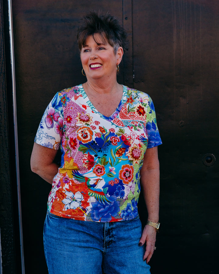Johnny Was: The Janie Favorite Short Sleeve V-Neck Tee MCDREA