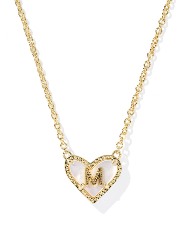 Kendra Scott: Heart Letter M Short Pendant Necklace