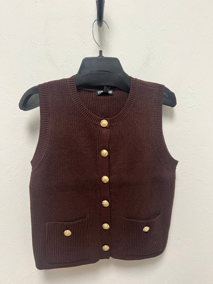 Steve Madden: Aliya Sweater Vest in Dark Brown