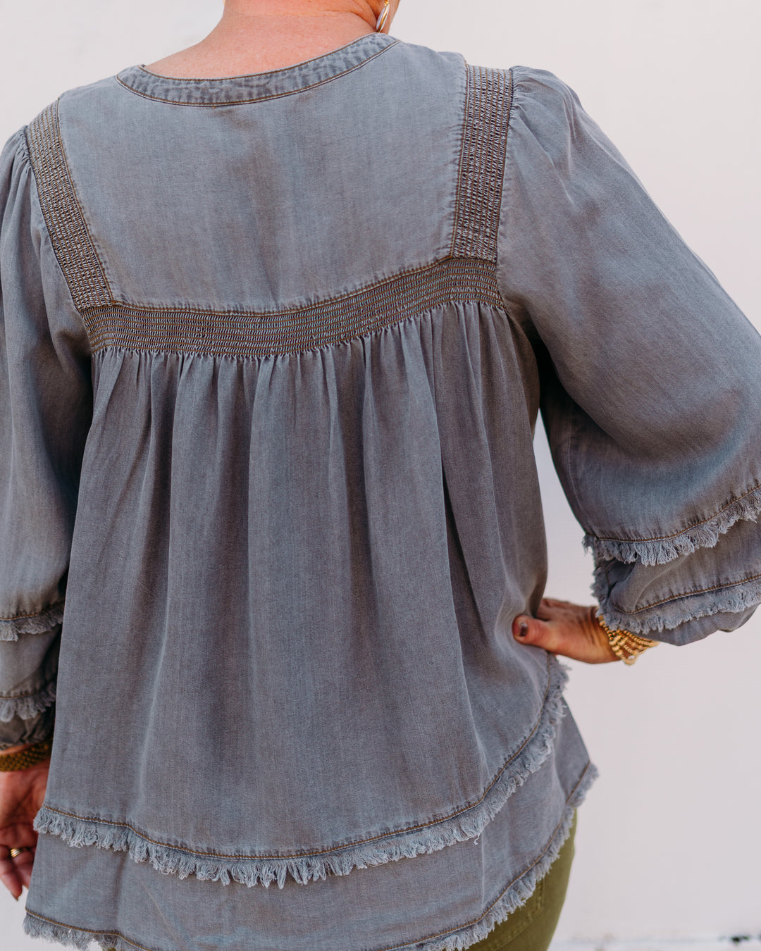 Multiples: 3/4 Raglan Sleeve Tie Top (M35607TM)