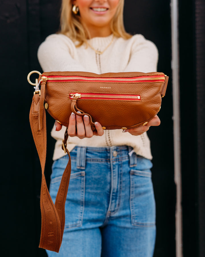 Hammitt: Charles Crossbody in Med in Mahogany Pebble - The Vogue Boutique