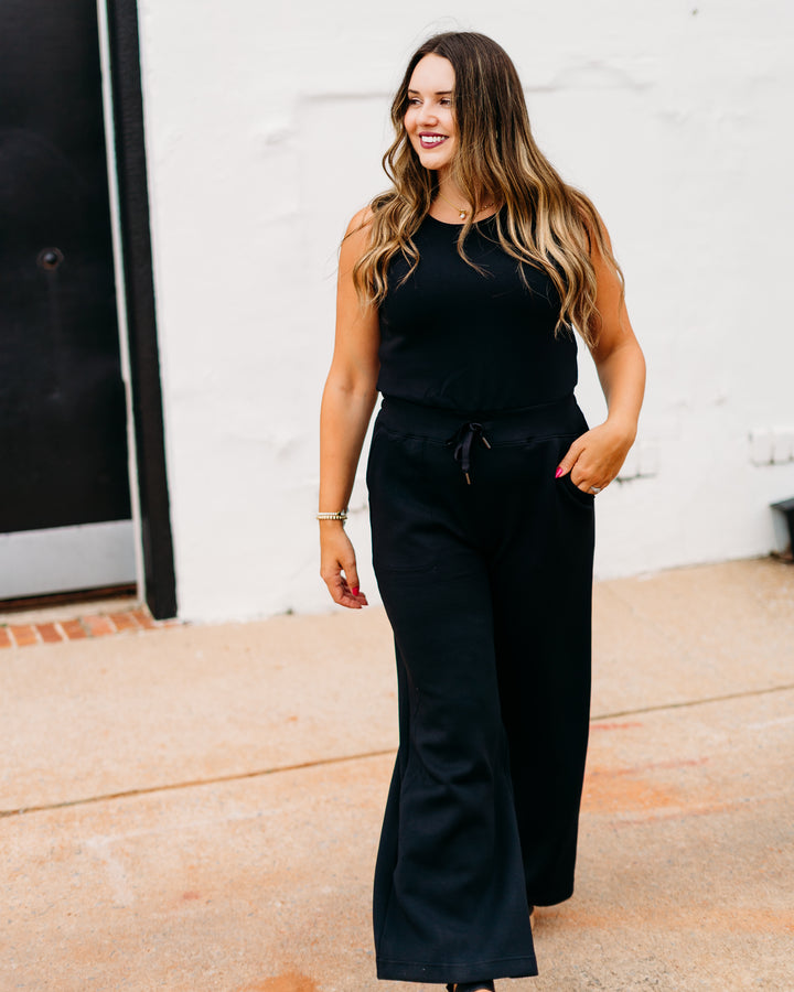 Spanx: Airessentials Sleeveless Jumpsuit in Very Black