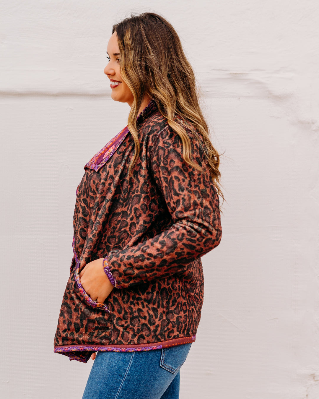 Johnny Was: Joan Wrap Binded Sherpa Jacket (Reversible) in Domi