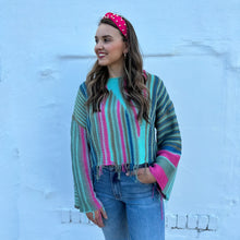 Load image into Gallery viewer, Elan: Sweater in Turquoise Multi- SWS11153
