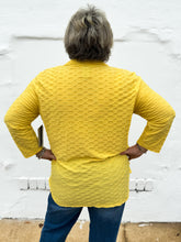 Load image into Gallery viewer, Multiples: Button Front Texture Knit Shirt in Marigold M14611BM
