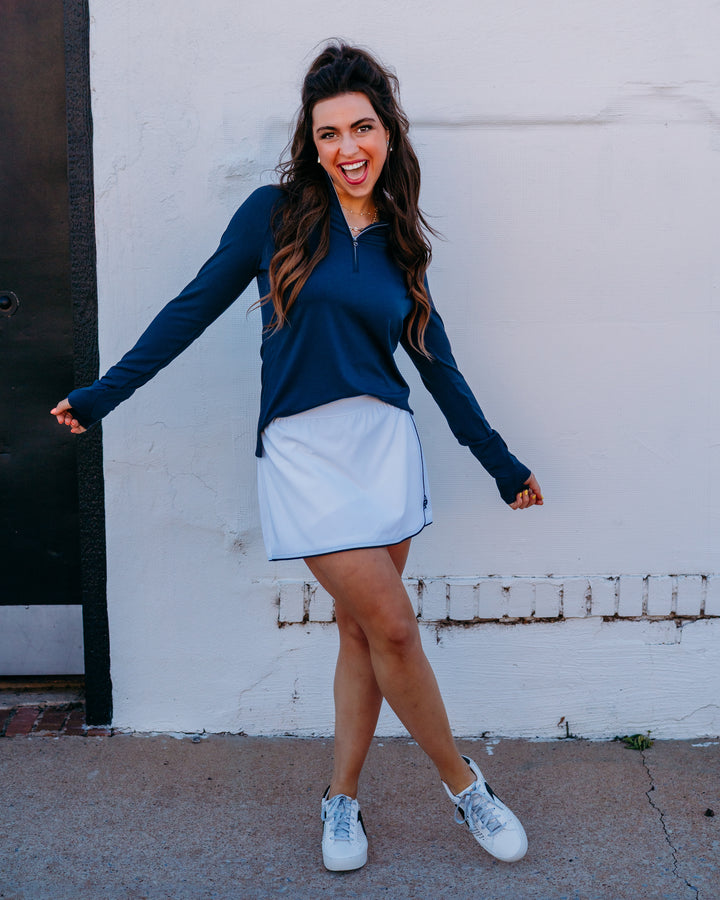 Varley: Amren Half Zip in Blue Nights (VAR02875) - The Vogue Boutique