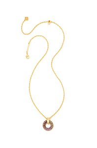 Kendra Scott: Mikki Pave Necklace Gold Purple Mauve Ombré Mix