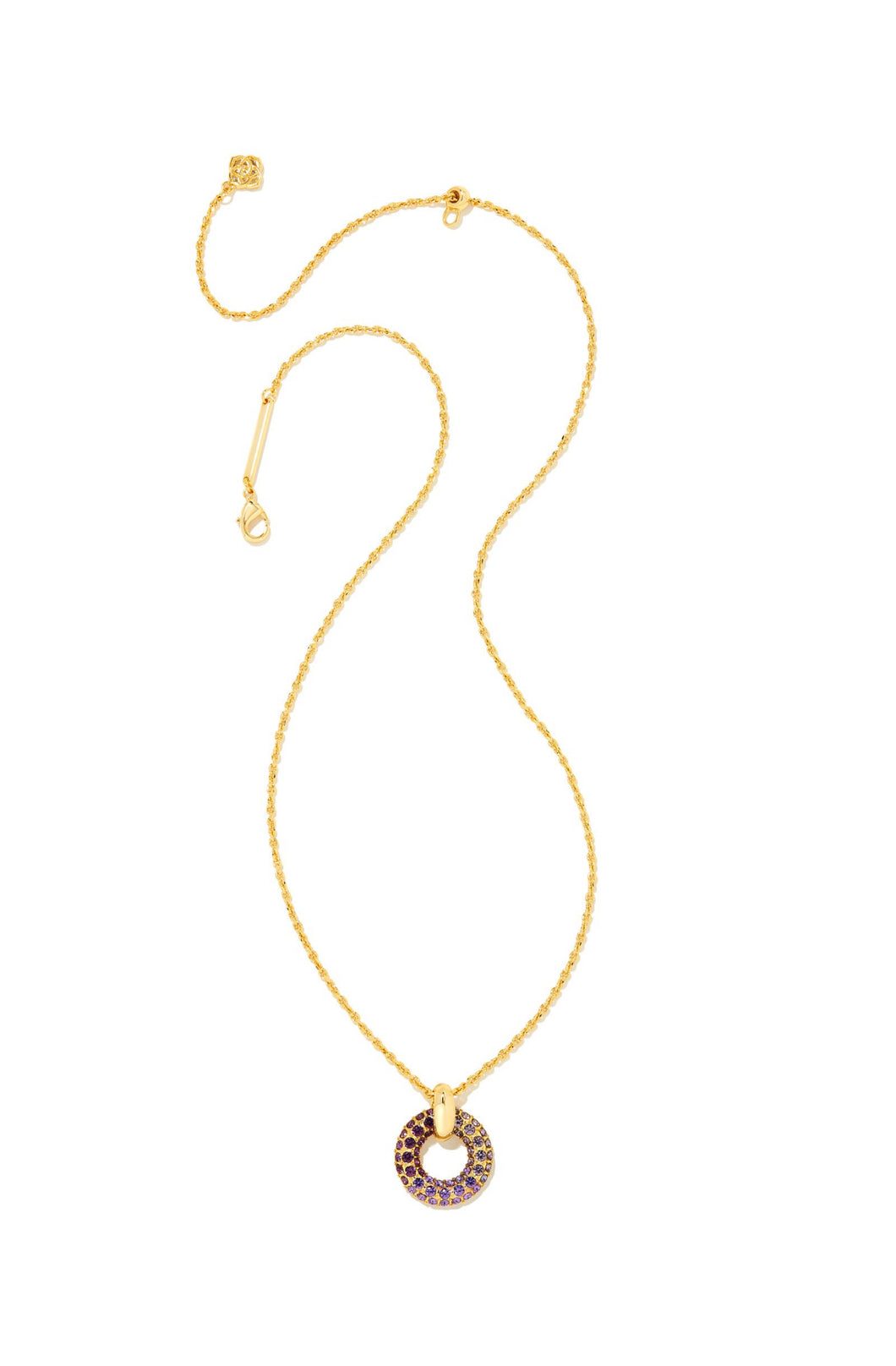 Kendra Scott: Mikki Pave Necklace Gold Purple Mauve Ombré Mix