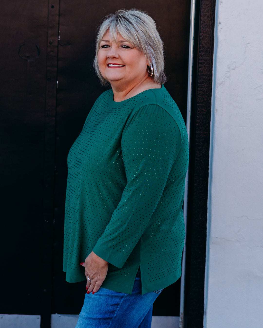 Multiples: (Merry & Bright) Evergreen Heatseal Knit Top M45602TM