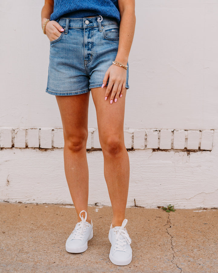 Daze: Troublemaker High Rise Short in Marina Vintage (D00025000) - The Vogue Boutique