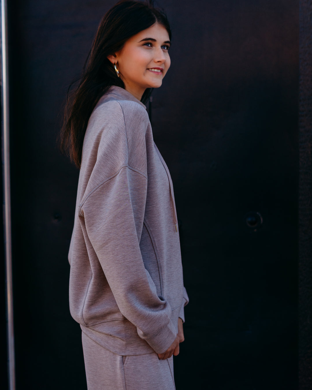 Varley: Oakdale Sweat in Taupe Marl (VAR01897)