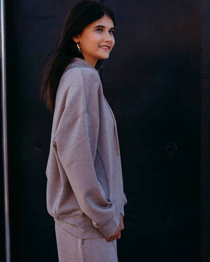 Varley: Oakdale Sweat in Taupe Marl (VAR01897)