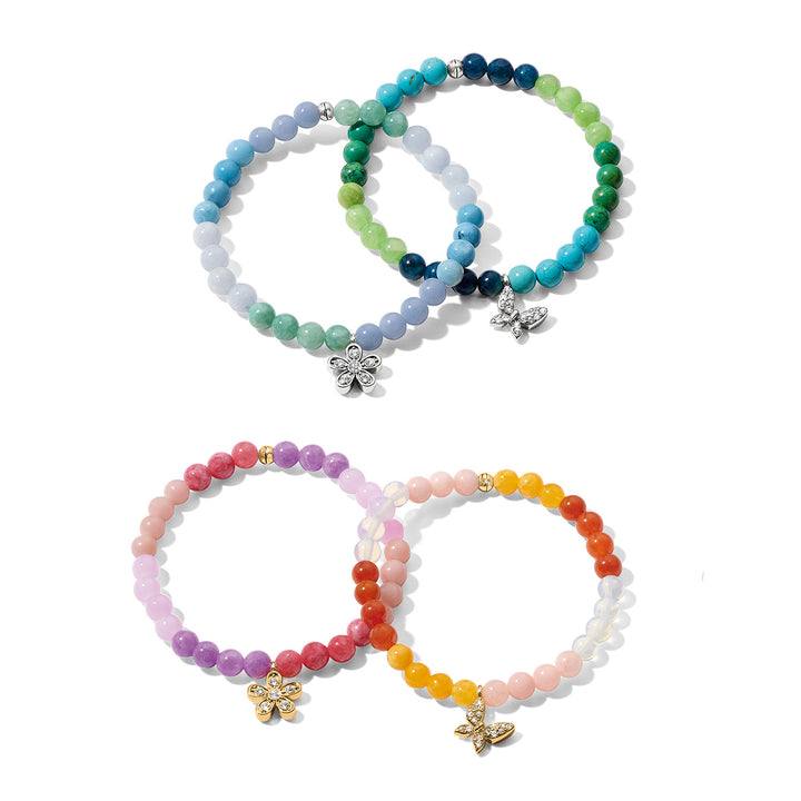 Brighton: Enchanting Butterfly Stretch Bracelet Gold-Red JF0239