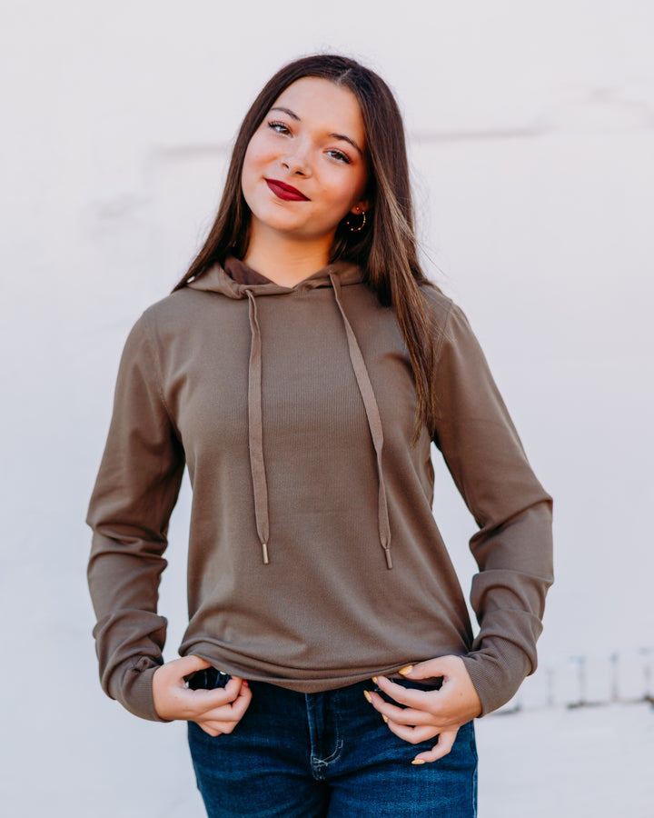 Thread & Supply: Izzy Hoodie in Brown J1814TTRTS