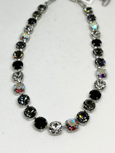 Mariana: Silver Medium Everyday Necklace in "Obsidian Shores"