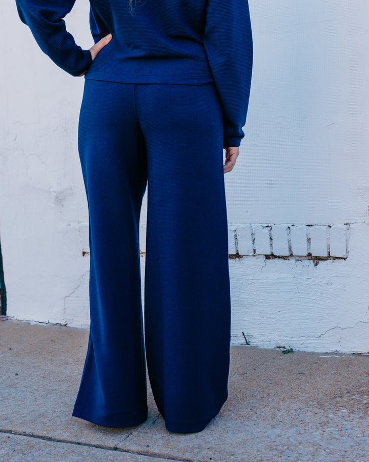 Spanx Airessentials: French Rib Wide Leg Pant in Timeless Navy (22404R) - The Vogue Boutique