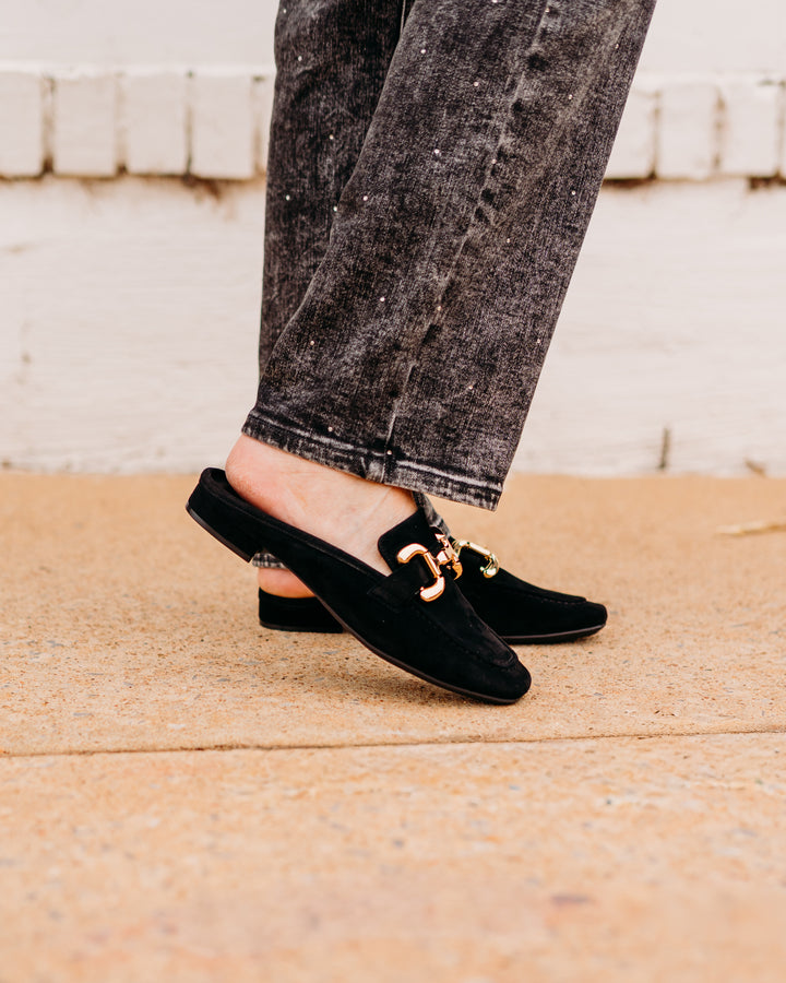 Vaneli: Shaine Black Suede Mule