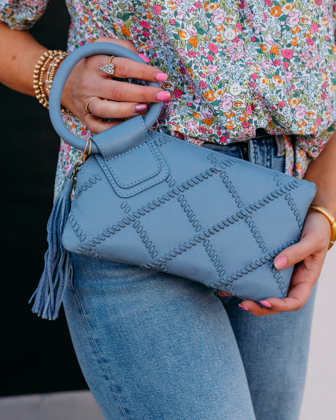 Hobo: Sable Wristlet in Bluebell